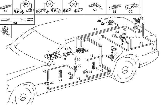 1407230639 - Vacuum System: Securing Rod for Mercedes-Benz: 300SD, 400SE, 400SEL, 500SEL, 600SEL, S420 Image image