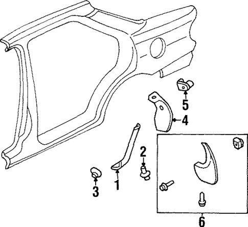 Exterior Trim - Quarter Panel for 1995 Kia Sephia #0
