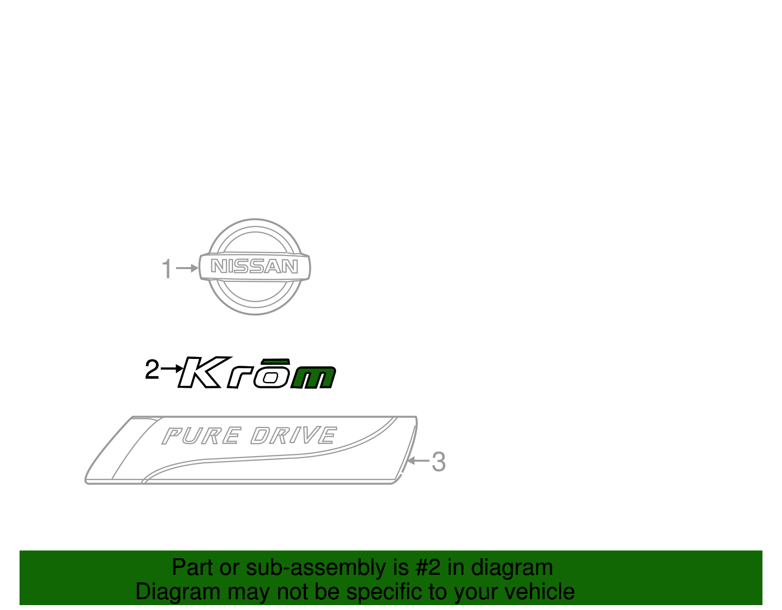 Nameplate - Nissan (K0890-1A14A)