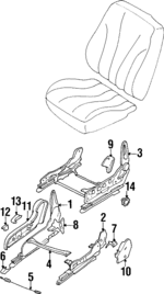 MR202137 - Body: Seat Track for Mitsubishi Image