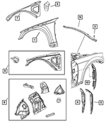 5112925AE - Body Sheet Metal Except Doors: Blocker Foam, Left for Mopar Image