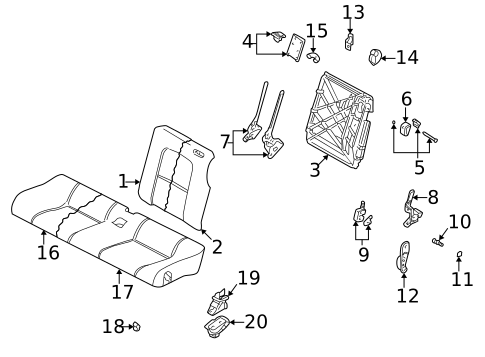Rear Seat Components for 2001 Audi TT Quattro #0