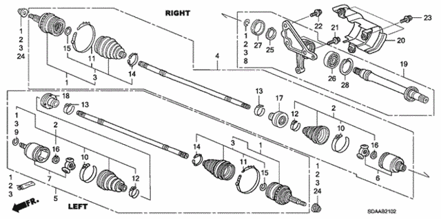 Driveshaft - Half Shaft (V6) for 2007 Honda Accord #0