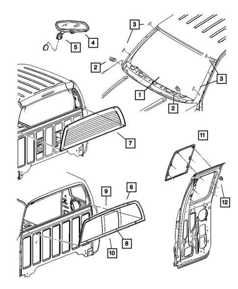 Glass and Rear View Mirror for 2007 Dodge Dakota #0