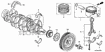 13020RAAA01 - Engine: PISTON SET B (STD) for Honda Image