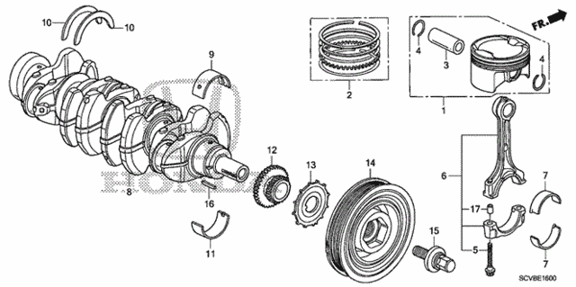 Piston - Crankshaft for 2011 Honda Element #0