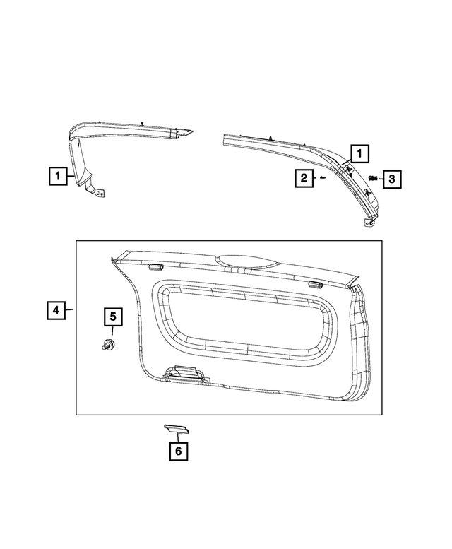 5NE81MS7AA - Interior Trim: Liftgate Trim Panel, Right for Mopar Image