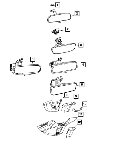 Glass and Interior Rearview Mirror for 2022 Ram 2500 #2