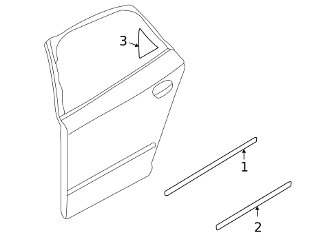 Exterior Trim - Rear Door for 2004 Audi A4 Quattro #0