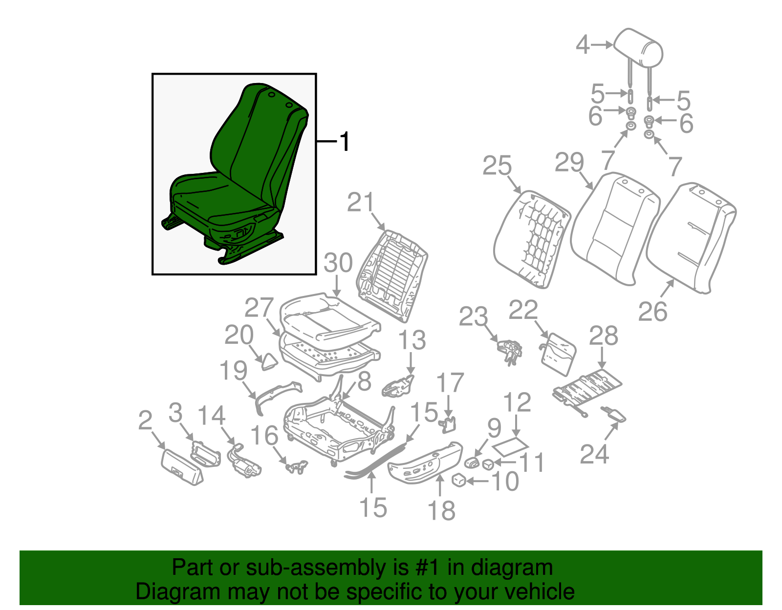 Seat Assembly - BMW (52-10-0-005-851)