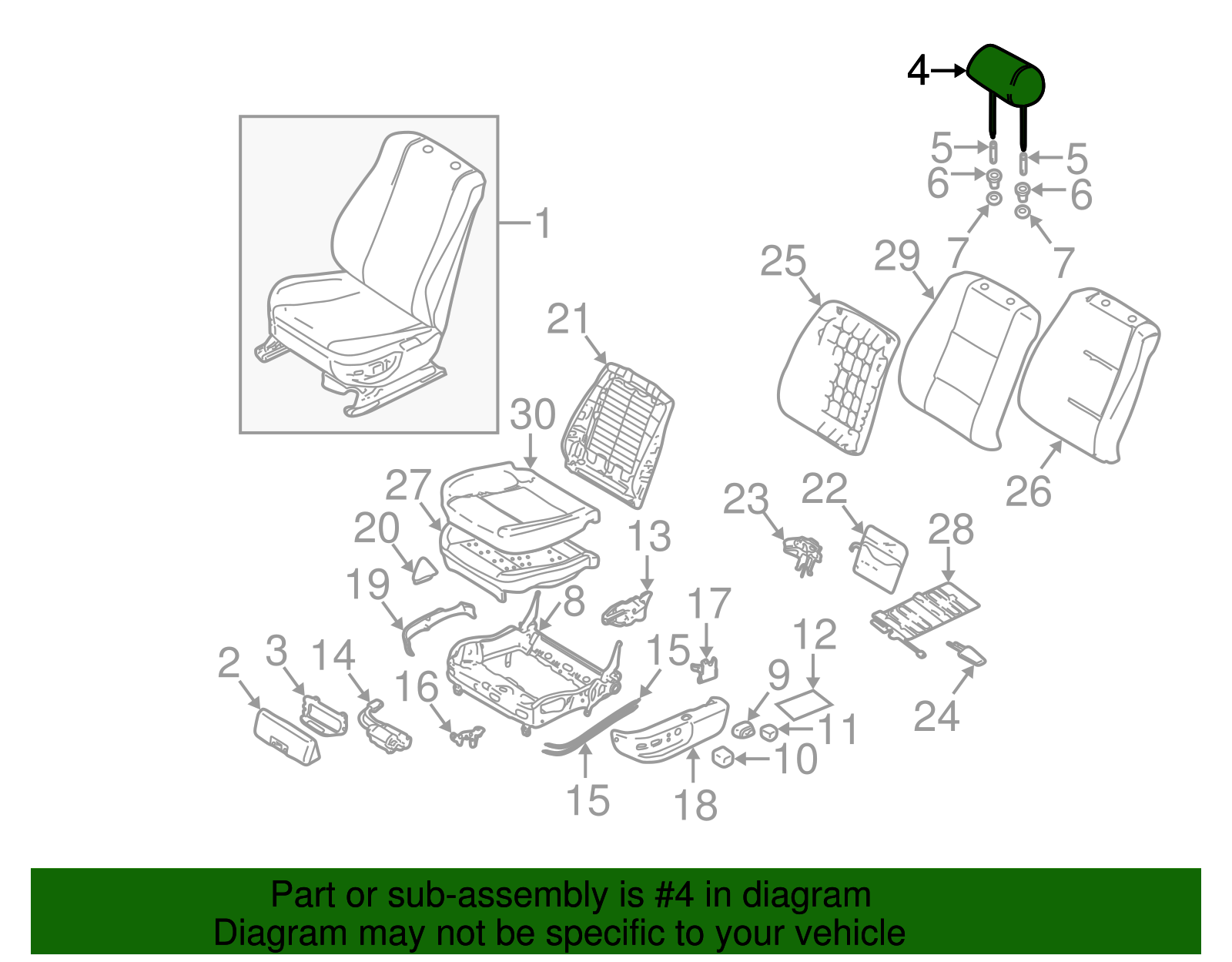 Headrest - BMW (52-10-7-045-111)