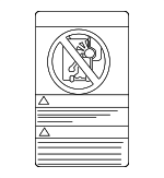 98590JA00A - Body: Air Bag Label for Nissan: Altima, Armada, Frontier, Kicks, Kicks Play, LEAF, Maxima, Murano, Pathfinder, Quest, Rogue, Sentra, TITAN, Versa, Versa Note, Xterra Image