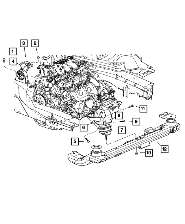 5510043AB - Engine Mounting: Engine Support Bracket for Mopar Image image