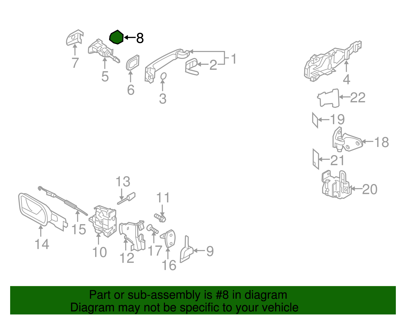 thumbnail image 2 of Genuine OEM VW Lock Cylinder Set For Bike Rack & Cross Bars - Part # 6Q0071734, Black 2 of 3