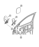 55077492AK - Doors, Door Mirrors and Related Parts: Outside Rearview Mirror, Right for Mopar Image