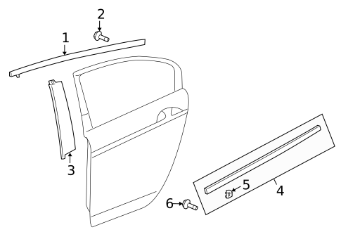Exterior Trim - Rear Door for 2012 Acura ZDX #0