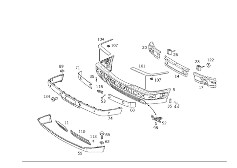 Front Bumper for 1999 Mercedes-Benz E430 #5