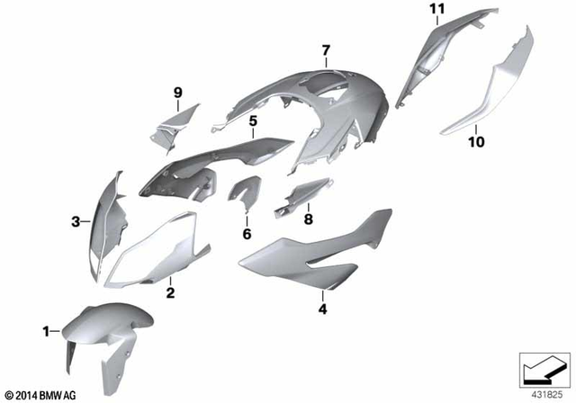 46617715965 - Frame and Mounting Parts: Front Wheel Fender - Rohteil/blank for BMW-Motorrad Image