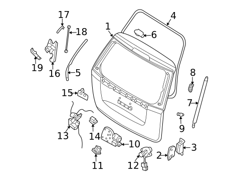 Liftgate for 2006 Kia Sedona #0