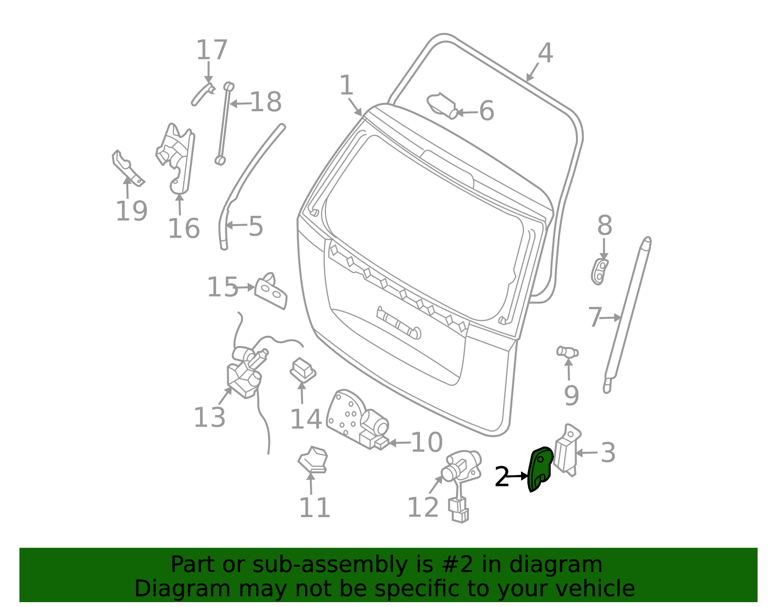 81738-4D001 - Lift Gate Bumper 2006-2014 Kia Sedona | Kia.Parts Store