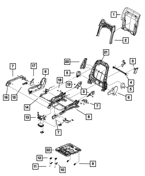 Front Seats - Adjusters, Recliners, Shields and Risers for 2011 Dodge Durango #3