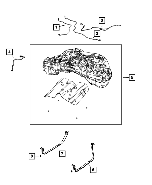 68142821AA - Fuel and Accelerator Pedal: Fuel Vapor Tube for Mopar Image
