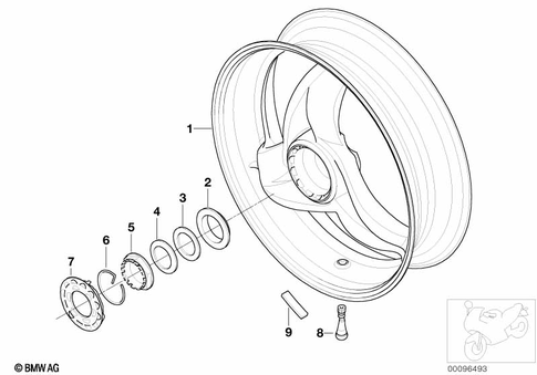 Wheels with Bearings for 2003 BMW-Motorrad F 650 CS #1