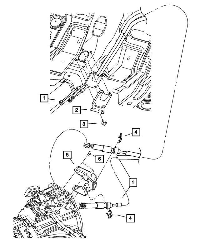 « 4668315AB – T350; 5-Speed; Manual Transaxle : Câble De Commande De Transmission Support pour Mopar Image »