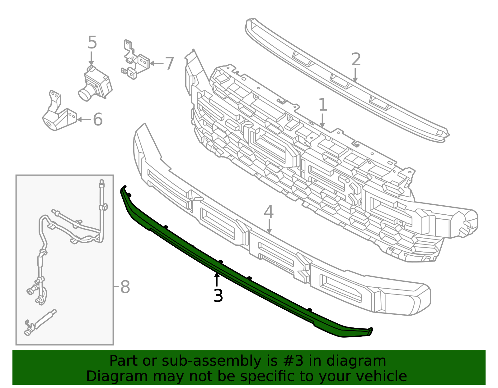 2024-2025 Ford Ranger Grille Molding N1WZ-8419-AA | TascaParts.com