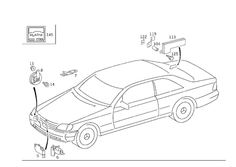 Antitheft Alarm System for 1984 Mercedes-Benz 500 SEC #1