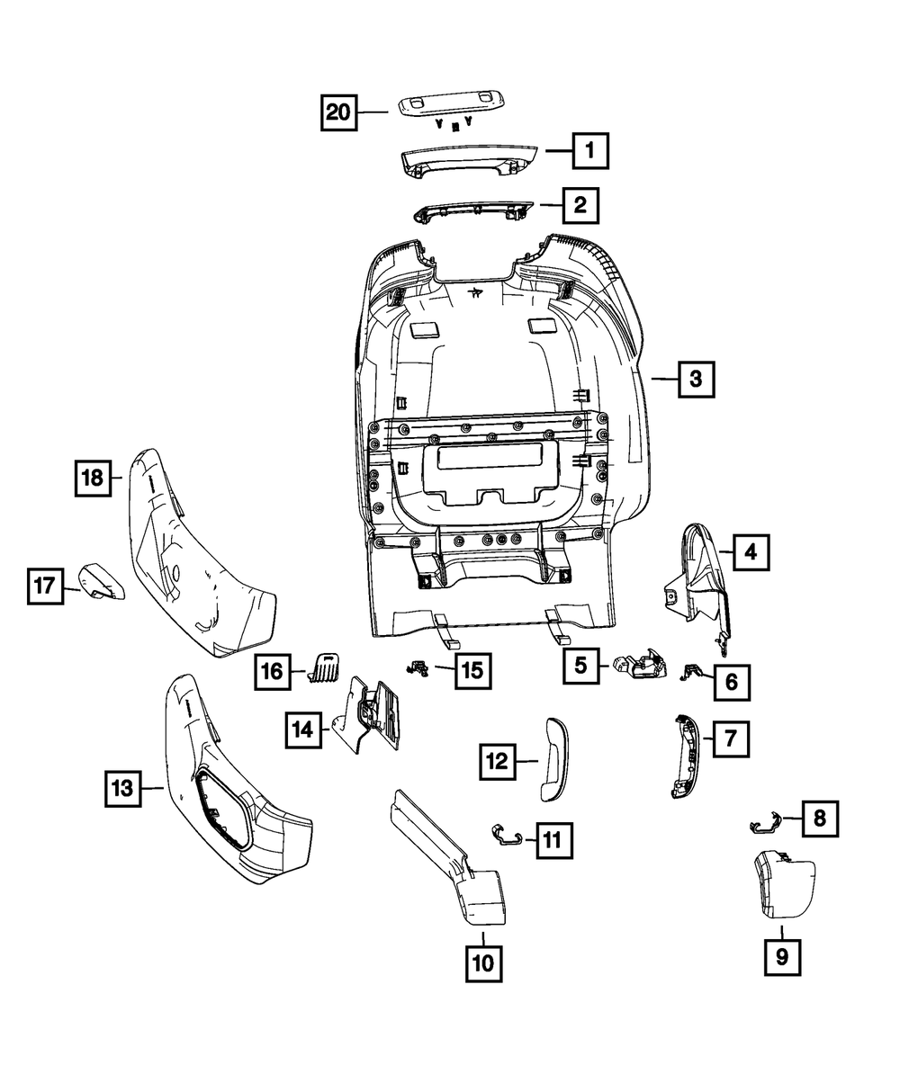 2022-2023 Jeep Front Seat Back Panel 6VE97TX7AF | My Mopar Parts