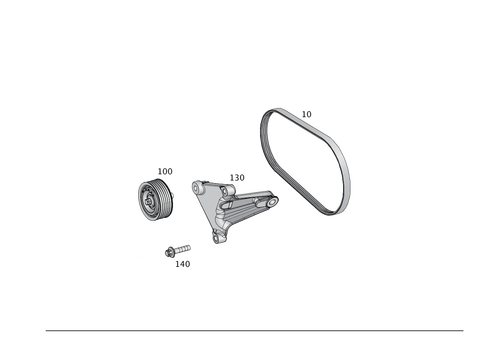 V-Belt, Belt Tensioner, Guide Pulley for 2018 Mercedes-Benz GLS450 #0