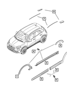 6RN99U00AA - : Front Door Molding, Left for Fiat: 500X Image