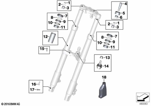 Service of Telescopic Forks for 2012 BMW-Motorrad R 1200 RT #1