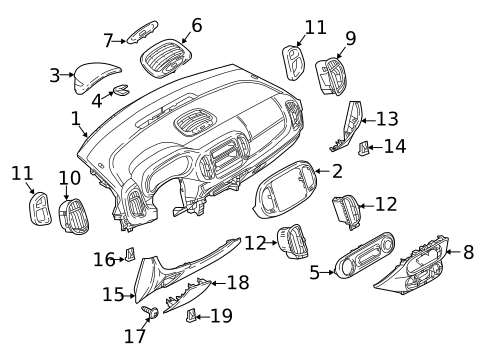 Instrument Panel for 2018 Fiat 500L #0
