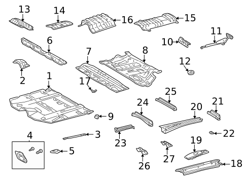 Floor & Rails for 2001 Toyota Highlander #0