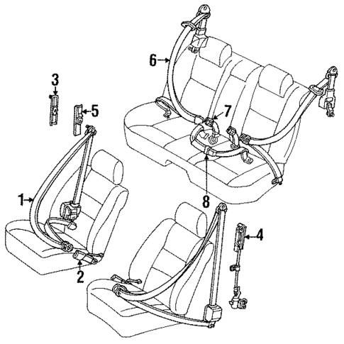 Front Seat Belts for 1990 Lexus LS400 #0