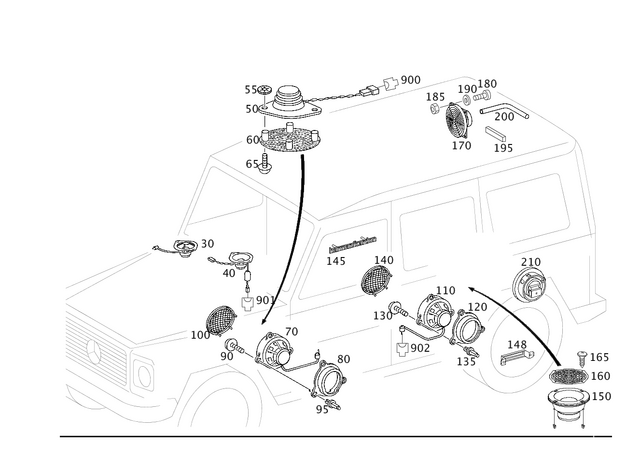 4638201502 - Electrical System: Speaker for Mercedes-Benz: G55 AMG, G550 Image image
