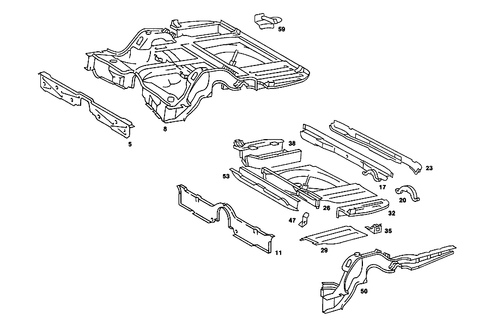 Rear End Floor for 1987 Mercedes-Benz 560SL #1