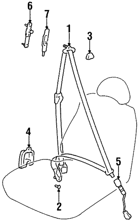 Front Seat Belts for 1998 Hyundai Accent #0