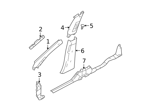 Interior Trim - Pillars for 2007 Ford Five Hundred #0