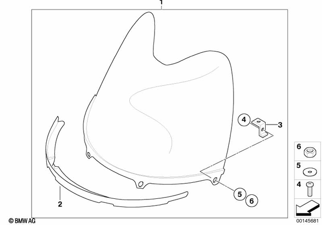 46637659459 - Frame and Mounting Parts: Oval-Head Screw with Anti-Rotation Lock - M6X16 for BMW-Motorrad Image
