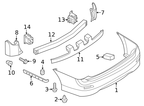 Bumper & Components - Rear for 2012 Nissan Quest #0
