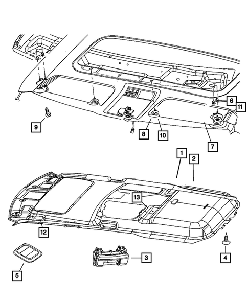 Headliners-Visors-Assist Straps for 2009 Jeep Commander #0