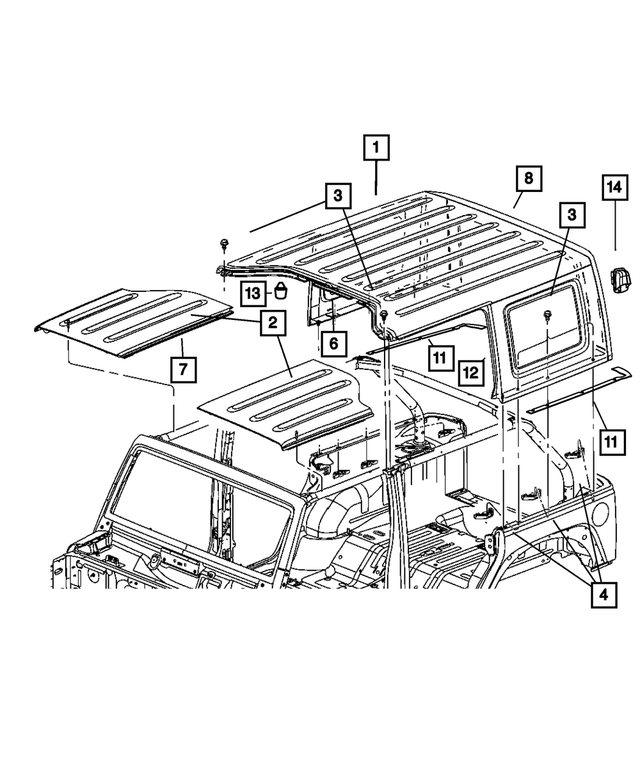 1PJ04RXFAL - Body Sheet Metal Except Doors: Hardtop for Mopar Image image