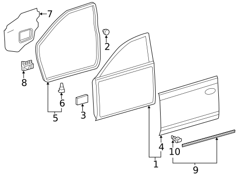 Door & Components for 2013 Toyota Camry #1