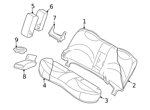 Rear Seat Components for 2005 Mercury Grand Marquis #0