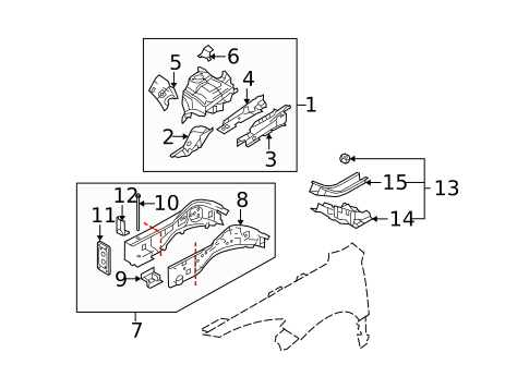 Structural Components & Rails for 2011 Mazda 6 #0