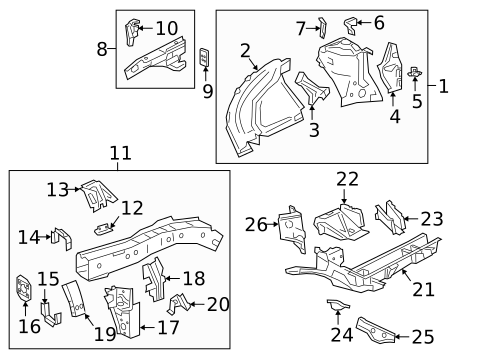 Structural Components & Rails for 2022 Cadillac XT6 #0