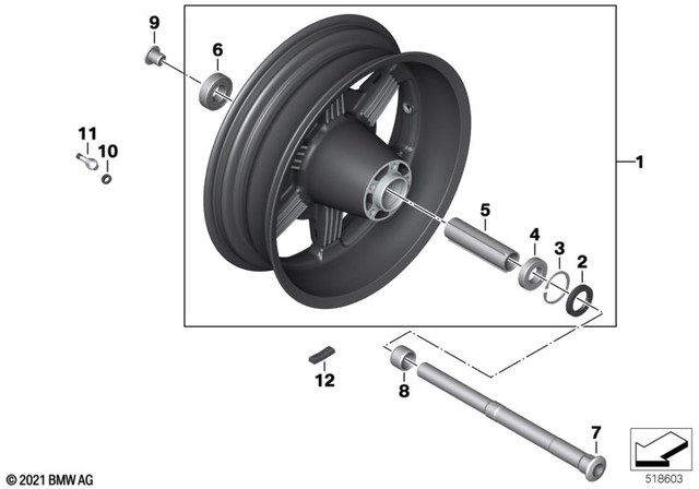 36311541183 - Wheels and Tires: Aero Rear Wheel - 5.0X16 for BMW-Motorrad Image
